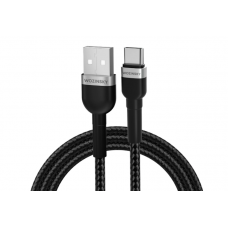 Laidas USB - USB C 2.4A 1m pintas juodas (black) Wozinsky WNBAC1